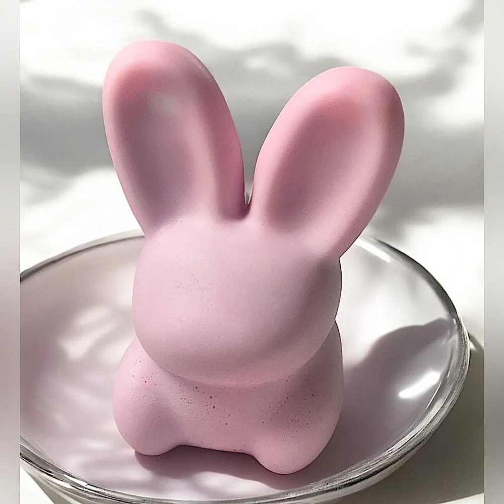 Cucumber melon  soap handmade Pink Bunny 4x2in 7oz shea butter based